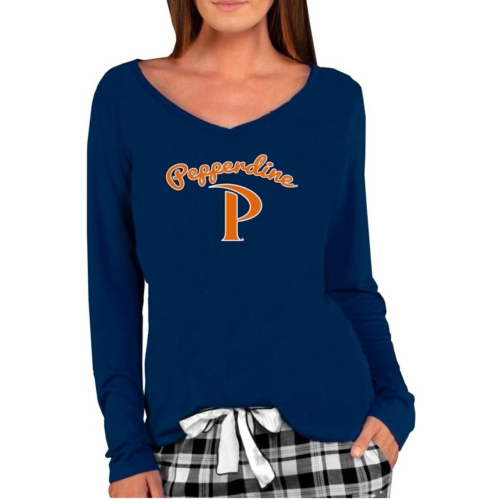 Pepperdine University - Drescher Women's Marathon Long Sleeve V-Neck T-Shirt